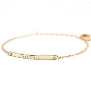 16K Gold Your Name Bar Bracelet